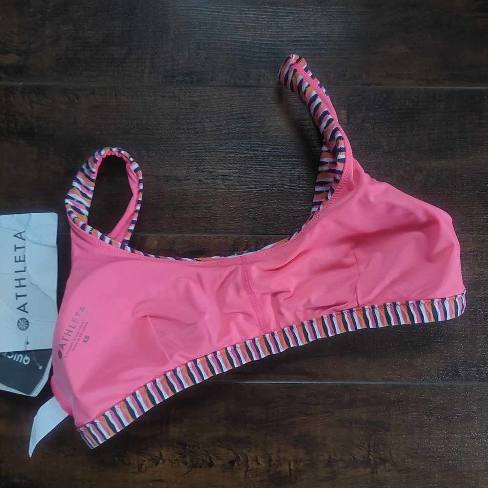 Athleta Marbella Scoop Neck Bikini Top NWT Pink Size XS - Picture 8 of 11